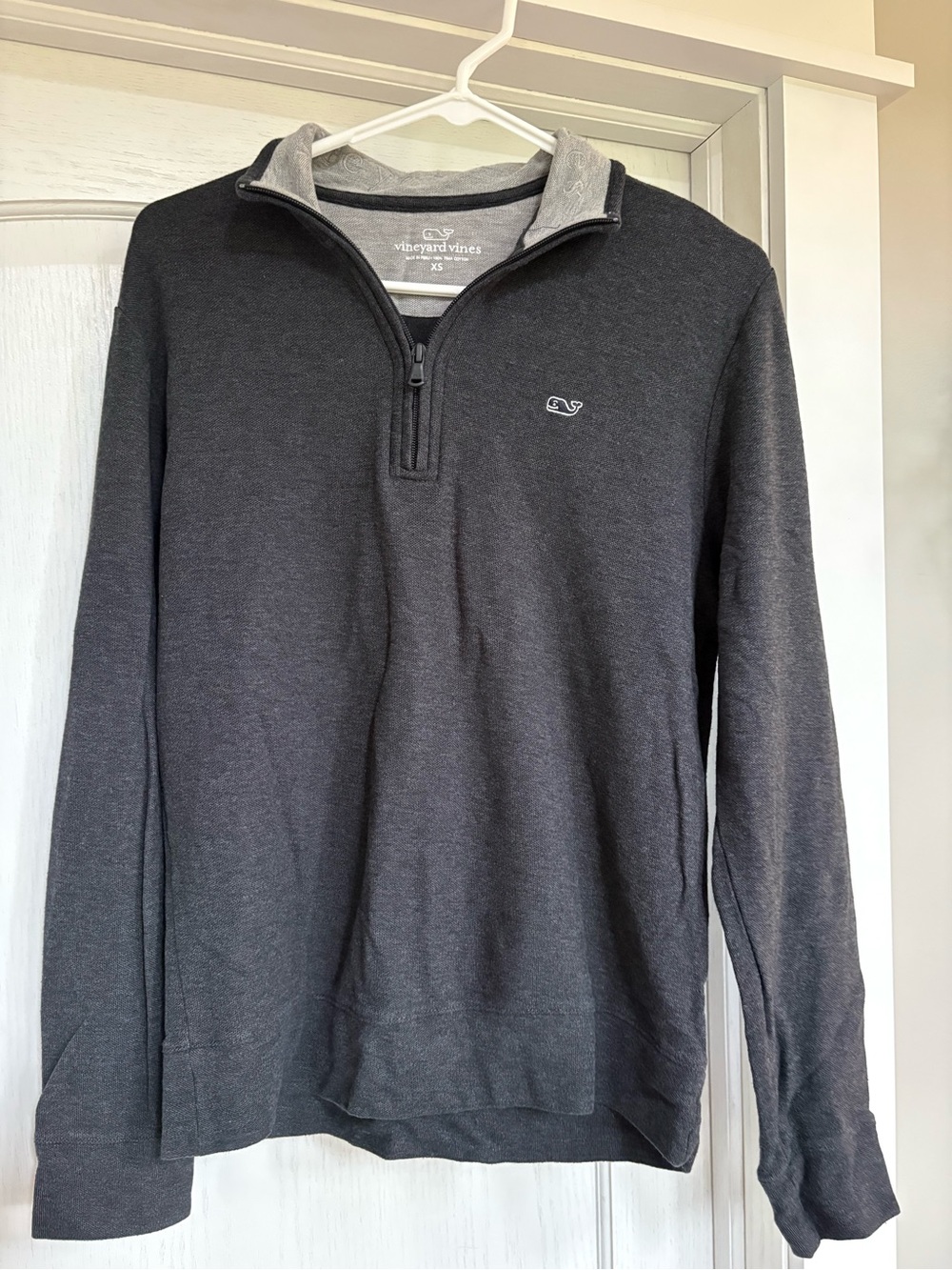 Vineyard Vines Gray Knit Quarter-Zip Pullover